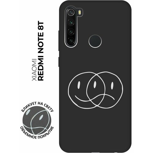 Матовый чехол Two Faces W для Xiaomi Redmi Note 8T / Сяоми Редми Ноут 8Т с 3D эффектом черный матовый чехол two faces w для xiaomi redmi 10 сяоми редми 10 с 3d эффектом черный