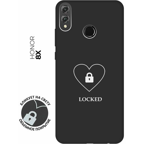 Матовый чехол Locked W для Honor 8X / Хонор 8Х с 3D эффектом черный матовый чехол boxing w для honor 8x хонор 8х с 3d эффектом черный