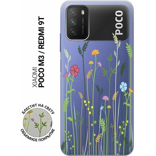 Ультратонкий силиконовый чехол-накладка ClearView для Xiaomi Poco M3 с 3D принтом Flowers & Fern ультратонкий силиконовый чехол накладка clearview для xiaomi poco x3 с 3d принтом сurly flowers