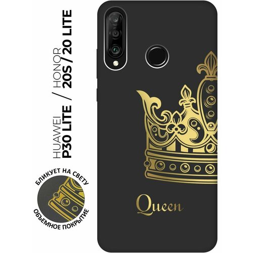 Матовый чехол True Queen для Honor 20 Lite / 20s / Huawei P30 Lite / Хуавей П30 Лайт / Хонор 20 Лайт / 20s с 3D эффектом черный матовый чехол true princess для honor 20 lite 20s huawei p30 lite хуавей п30 лайт хонор 20 лайт 20s с 3d эффектом черный