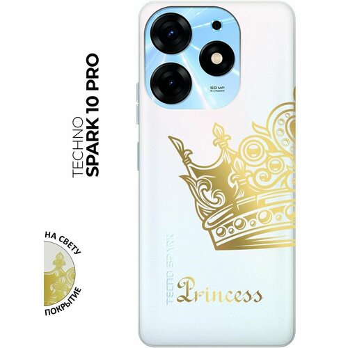 Силиконовый чехол с принтом True Princess для Tecno Spark 10 Pro / Техно Спарк 10 Про силиконовый чехол на tecno spark 10 pro техно спарк 10 про с 3d принтом hands прозрачный