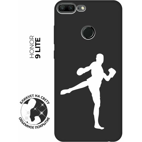 Матовый чехол Kickboxing W для Honor 9 Lite / Хонор 9 Лайт с 3D эффектом черный матовый чехол sarcasm w для honor 9 lite хонор 9 лайт с 3d эффектом черный