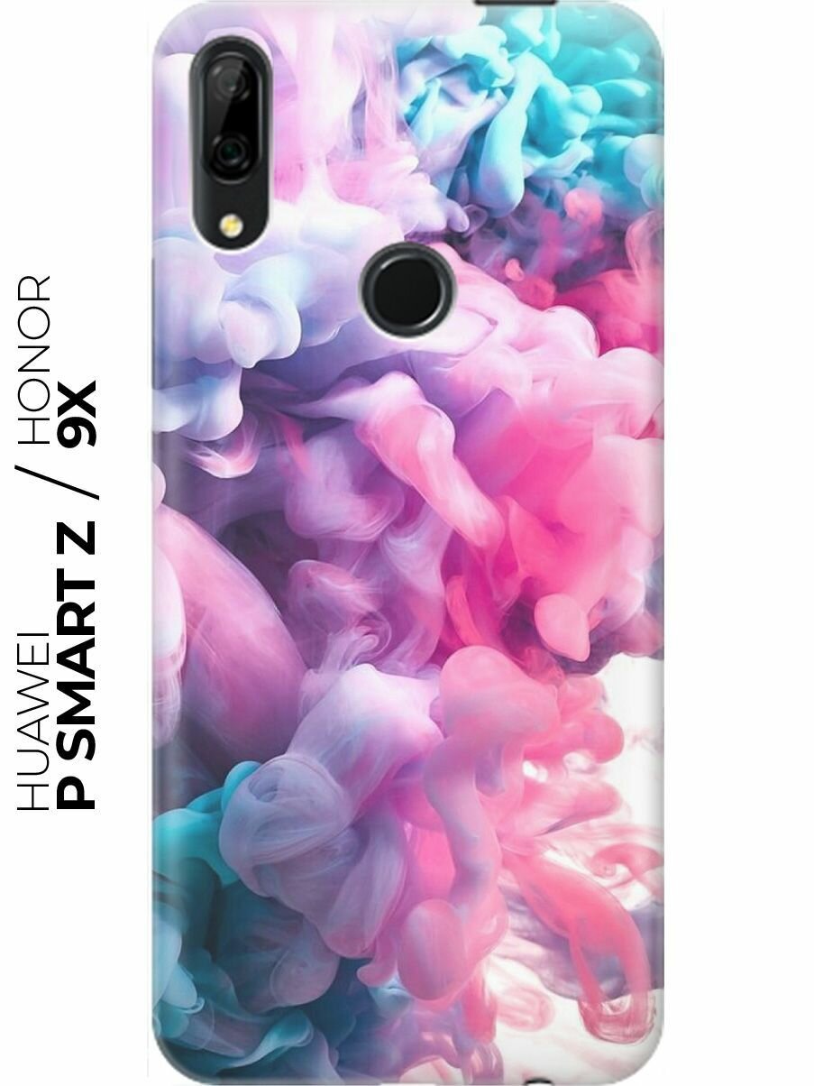 RE: PA Накладка Transparent для Huawei P Smart Z / Honor 9X с принтом "Розово-голубой дым"