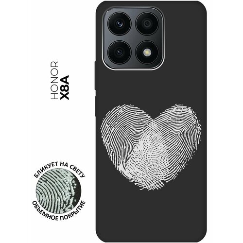 Матовый чехол Lovely Fingerprints W для Honor X8a / Хонор Х8А с 3D эффектом черный матовый чехол lovely fingerprints w для honor 10 хонор 10 с 3d эффектом черный