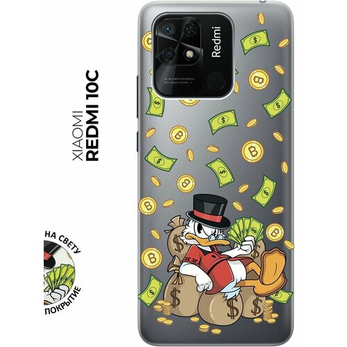 Силиконовый чехол с принтом Rich Scrooge для Xiaomi Redmi 10C / Сяоми Редми 10С силиконовый чехол с принтом lazybones для xiaomi redmi 10c сяоми редми 10с