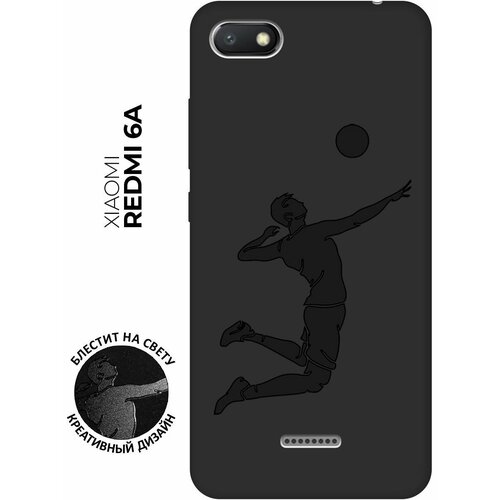 Матовый чехол Volleyball для Xiaomi Redmi 6A / Сяоми Редми 6А с эффектом блика черный матовый чехол kickboxing для xiaomi redmi 6a сяоми редми 6а с эффектом блика черный