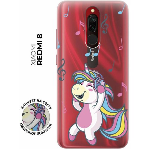 Силиконовый чехол с принтом Musical Unicorn для Xiaomi Redmi 8 / Сяоми Редми 8 силиконовый чехол с принтом musical unicorn для xiaomi redmi 10 сяоми редми 10