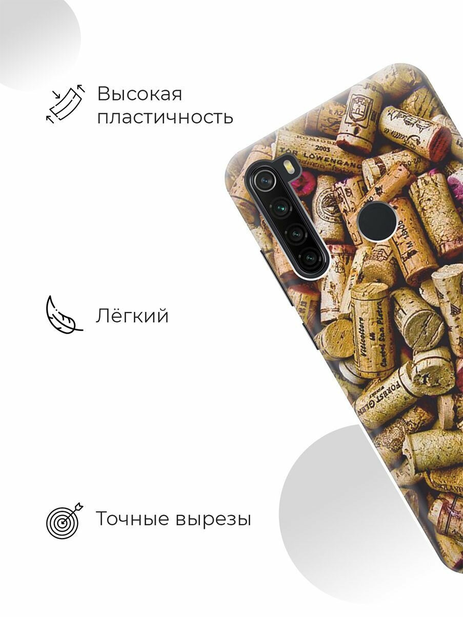 RE: PA Чехол - накладка ArtColor для Xiaomi Redmi Note 8T с принтом "Россыпь винных пробок"