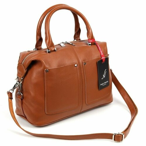 фото Сумка шоппер sergio valentini sv-1509-с кэмл, фактура гладкая, коричневый