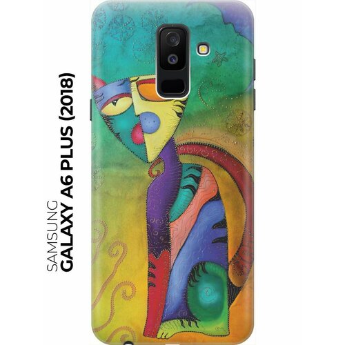 RE: PAЧехол - накладка ArtColor для Samsung Galaxy A6 Plus (2018) с принтом Разноцветный котик силиконовый чехол на samsung galaxy a6 plus 2018 пионы для самсунг галакси а6 плюс