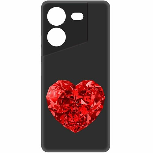 Чехол-накладка Krutoff Soft Case Рубиновое сердце для TECNO Pova 5 Pro черный чехол накладка krutoff soft case рубиновое сердце для tecno pop 7 черный