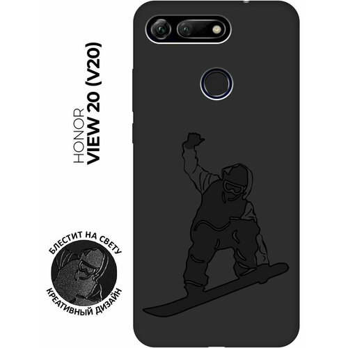 Матовый чехол Snowboarding для Honor View 20 (V20) / Хонор Вив 20 с эффектом блика черный матовый чехол basketball для honor view 20 v20 хонор вив 20 с эффектом блика черный