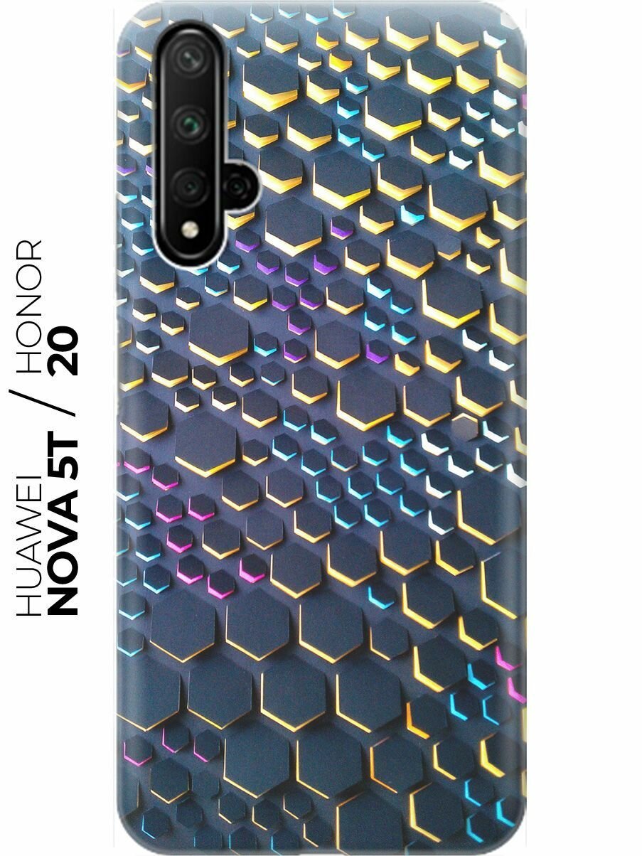 RE: PA Накладка Transparent для Honor 20 / Huawei Nova 5T с принтом "Графитовые соты"