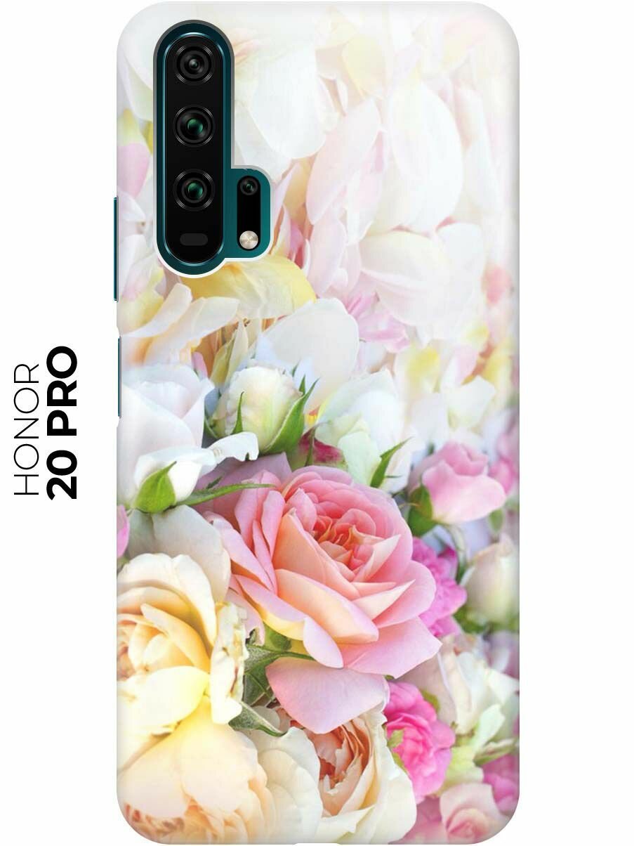 Cиликоновый прозрачный чехол ArtColor для Honor 20 Pro с принтом "Нежные розы"