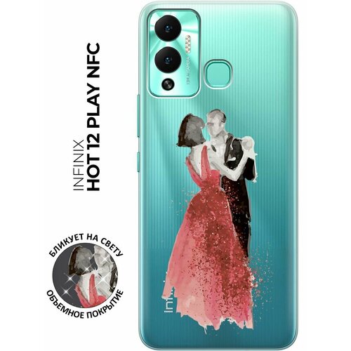 Силиконовый чехол с принтом Dancing Couple для Infinix Hot 12 Play NFC / Инфиникс Хот 12 Плей силиконовый чехол с принтом bags для infinix hot 12 play nfc инфиникс хот 12 плей