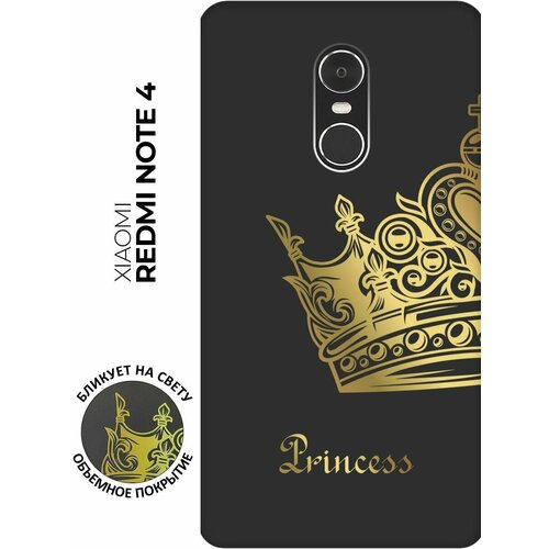 Матовый чехол True Princess для Xiaomi Redmi Note 4 / Note 4X / Сяоми Редми Ноут 4 / Ноут 4Х с 3D эффектом черный матовый soft touch силиконовый чехол на xiaomi redmi note 4 note 4x сяоми редми ноут 4 ноут 4х с 3d принтом beatles stickers черный