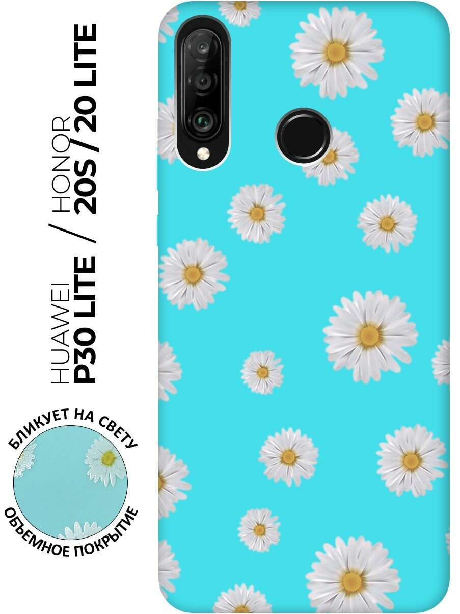 Матовый чехол Camomiles для Honor 20 Lite / 20s / Huawei P30 Lite / Хуавей П30 Лайт / Хонор 20 Лайт / 20s с 3D эффектом бирюзовый