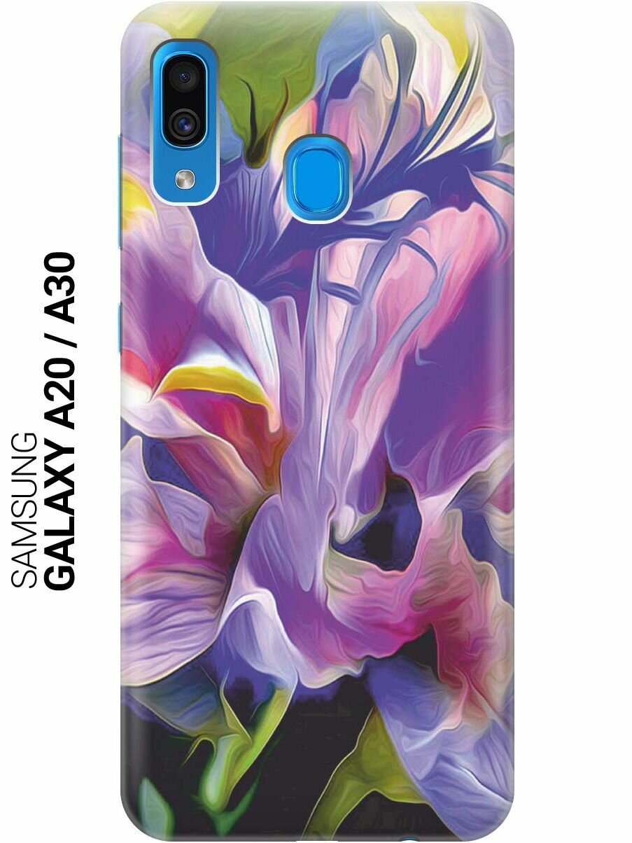 Ультратонкий силиконовый чехол-накладка для Samsung Galaxy A20 / A30 с принтом "Цветочная абстракция"