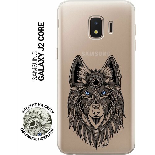 Ультратонкий силиконовый чехол-накладка для Samsung Galaxy J2 Core с 3D принтом Grand Wolf ультратонкий силиконовый чехол накладка для samsung galaxy a31 с 3d принтом grand wolf