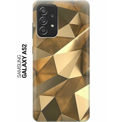 ультратонкий силиконовый чехол накладка для samsung galaxy a8 2018 с принтом бронзовые грани Ультратонкий силиконовый чехол-накладка для Samsung Galaxy A52 с принтом Бронзовые грани