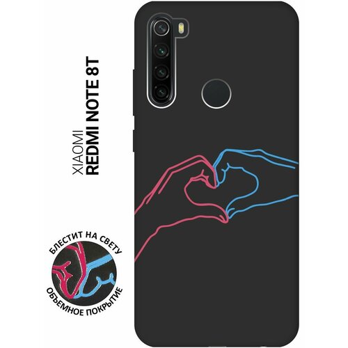 Матовый Soft Touch силиконовый чехол на Xiaomi Redmi Note 8T, Сяоми Редми Ноут 8Т с 3D принтом Fall in Love черный матовый чехол love charger w для xiaomi redmi note 8t сяоми редми ноут 8т с 3d эффектом черный