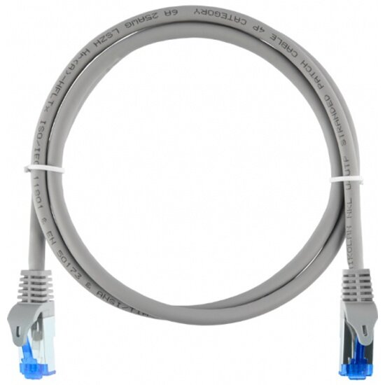 Патч-корд NIKOMAX Essential Line S/FTP 4 пары, Кат.6, 2хRJ45/8P8C, медь, 26AWG (7x0,150мм), LSZH нг(А)-HFLTx, светло-серый, 2 - фото №1