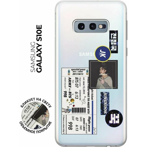 Силиконовый чехол с принтом BTS Stickers для Samsung Galaxy S10e / Самсунг С10е