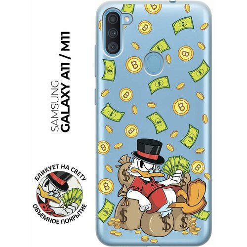 Силиконовый чехол с принтом Rich Scrooge для Samsung Galaxy A11 / M11 / Самсунг А11 / М11 силиконовый чехол с принтом introvert для samsung galaxy a11 m11 самсунг а11 м11