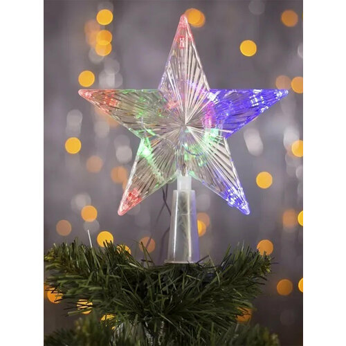 Звезда для Новогодней елки светодиодная от сети 220 В прозрачная