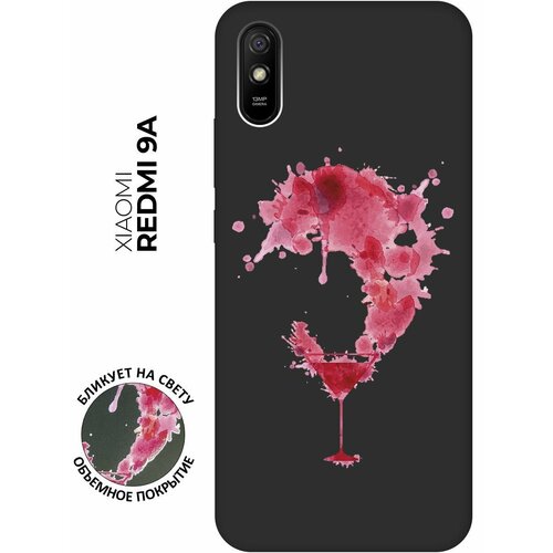 Матовый чехол Cocktail Splash для Xiaomi Redmi 9A / Сяоми Редми 9А с 3D эффектом черный силиконовый чехол с принтом cocktail splash для xiaomi redmi 9 сяоми редми 9