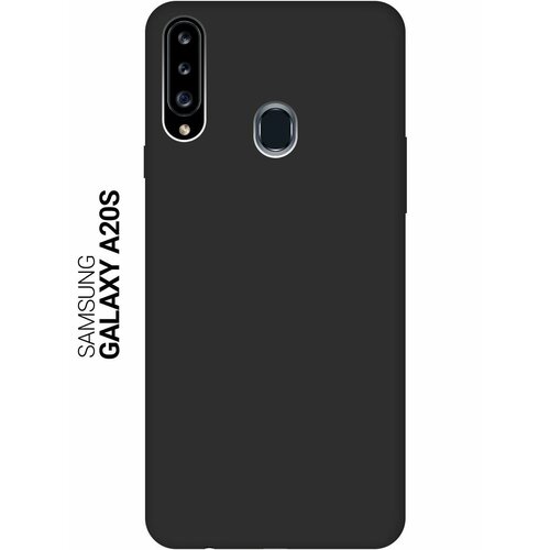 чехол накладка vixion tpu для samsung galaxy s10e самсунг галакси с10е сподкладкой голубой девушка с розами Чехол - накладка Soft Touch для Samsung Galaxy A20s черный