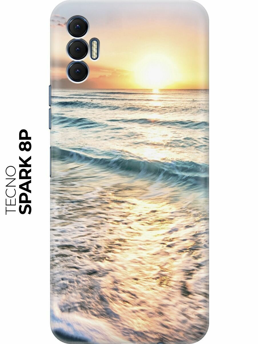 Силиконовый чехол Закат на море на Tecno Spark 8P / Техно Спарк 8Р