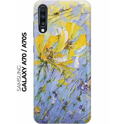 Чехол - накладка ArtColor для Samsung Galaxy A70 / A70s с принтом Желтое на синем чехол накладка artcolor для samsung galaxy s21 с принтом желтое на синем