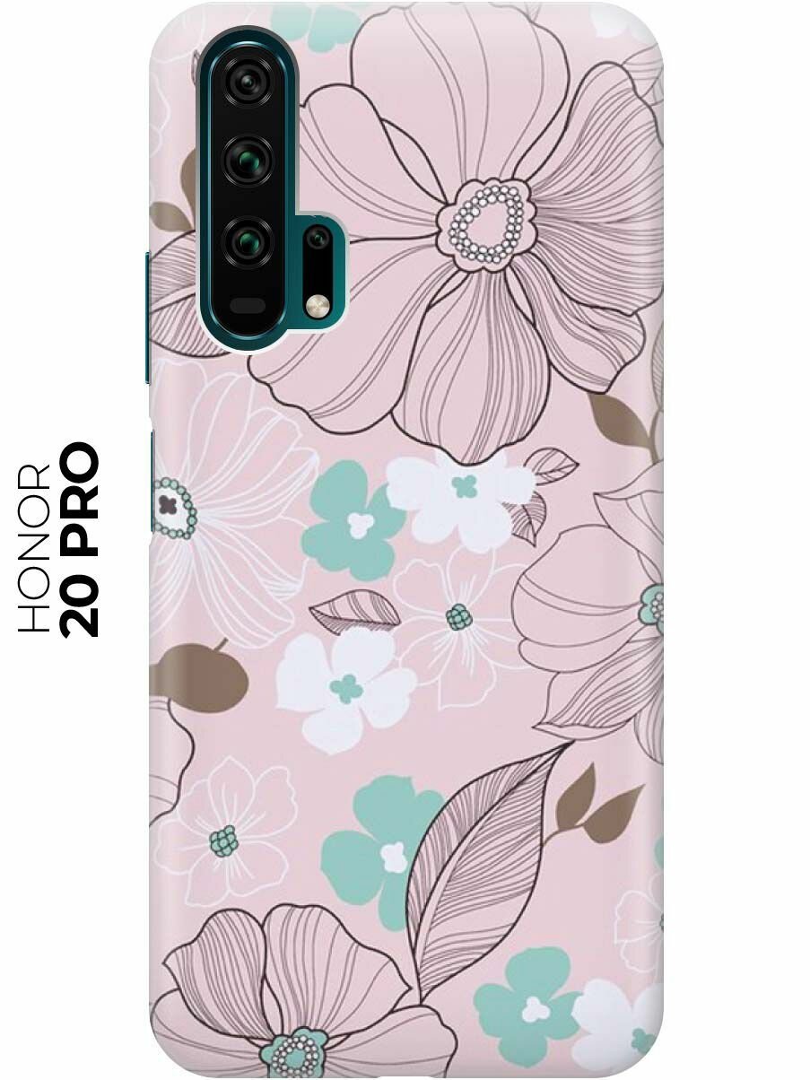 Чехол - накладка ArtColor для Honor 20 Pro с принтом "Розовые цветы"