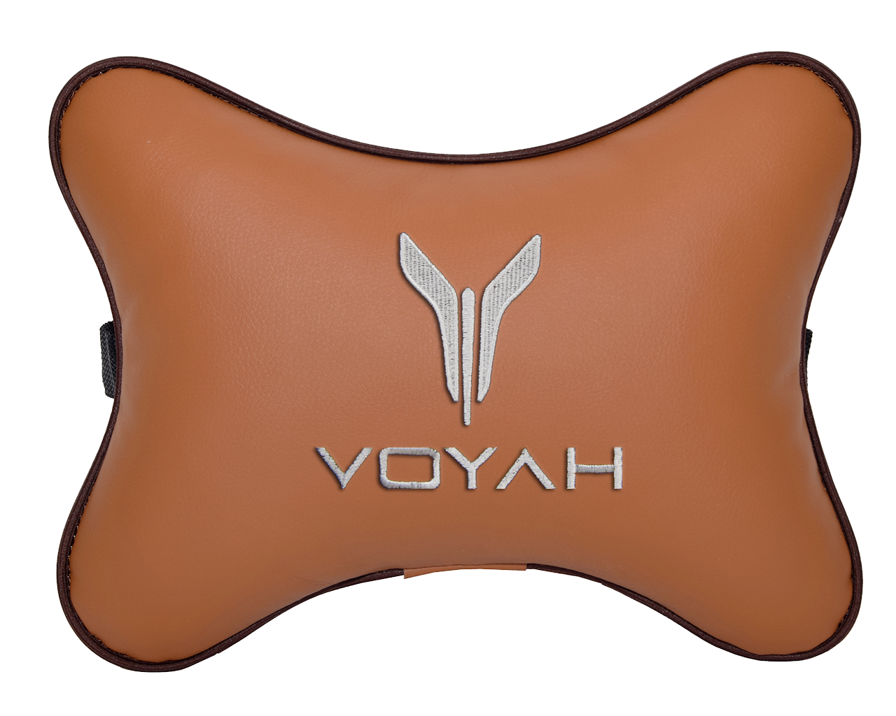 Автомобильная подушка на подголовник экокожа Fox с логотипом автомобиля VOYAH