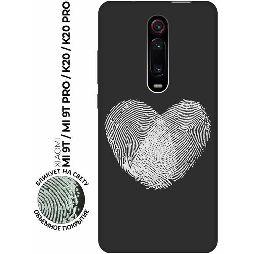 Матовый чехол Lovely Fingerprints W для Xiaomi Mi 9T / Mi 9T Pro / K20 / K20 Pro / Сяоми Ми 9Т / Ми 9Т Про с 3D эффектом черный матовый чехол football w для xiaomi mi 9t mi 9t pro k20 k20 pro сяоми ми 9т ми 9т про с 3d эффектом черный