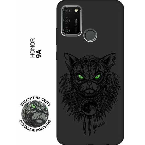 Ультратонкая защитная накладка Soft Touch для Honor 9A с принтом Shaman Cat черная ультратонкая защитная накладка soft touch для xiaomi redmi 9a с принтом shaman cat черная