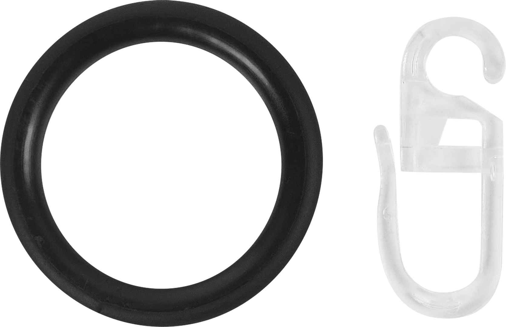 Кольцо с крючком металл цвет черный матовый D25 10 шт.