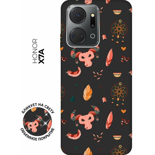 Матовый чехол Boho для Honor X7a / Хонор Х7а с 3D эффектом черный матовый чехол no time to die для honor x7a хонор х7а с 3d эффектом черный