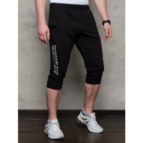 фото Бриджи спортивные crosssport спортивные хлопковые, размер 46, черный