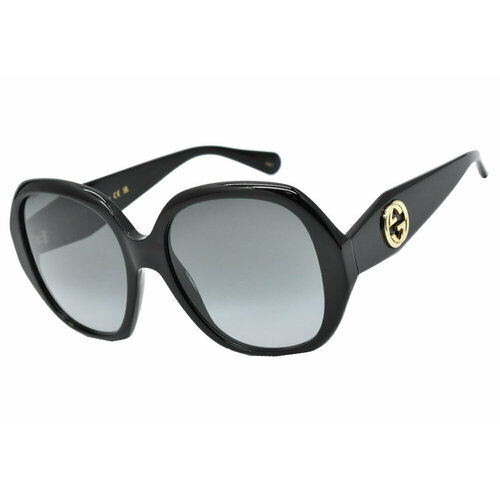 Солнцезащитные очки GUCCI GG0796S, черный, серый