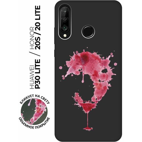 Матовый чехол Cocktail Splash для Huawei P30 Lite / Honor 20 Lite / Honor 20s / Хуавей П30 Лайт / Хонор 20 Лайт / Хонор 20s с 3D эффектом черный матовый чехол love charger w для honor 20 lite 20s huawei p30 lite хуавей п30 лайт хонор 20 лайт 20s с 3d эффектом черный