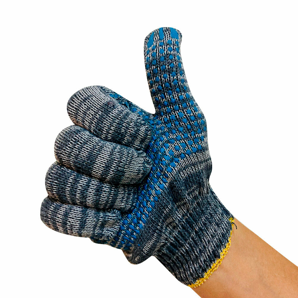 Перчатки х/б 4 нити с ПВХ покрытием графит 9 (XL)