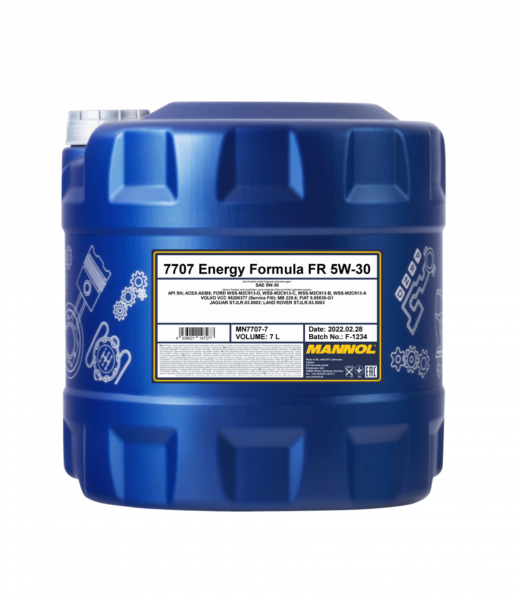 7707 Energy Formula FR 5W-30, 7L, 77077, синтетическое масло, Mannol