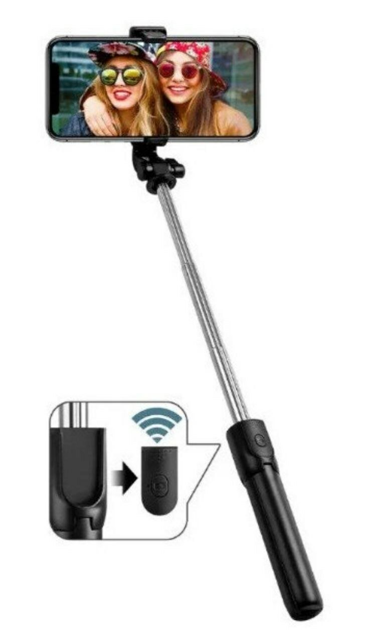 Монопод-трипод для селфи R1S встроенный атив трипод с регулируемым держателем для телефона и Bluetooth пультом