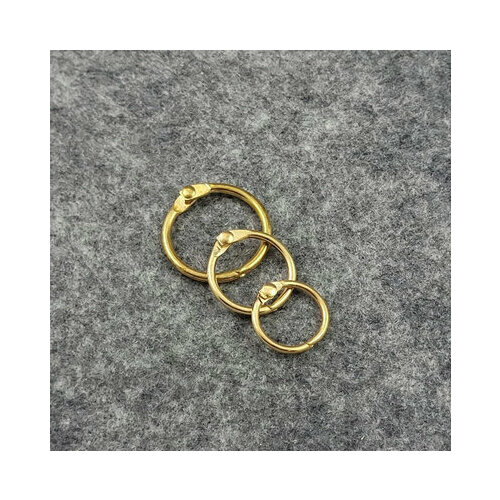 Кольцо разъемное металлическое 50 мм золото (10 шт)