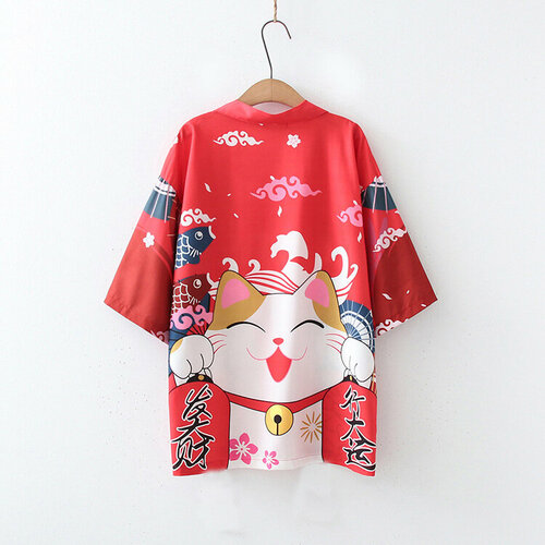 фото Карнавальные костюмы кардиган шелковый оверсайз кимоно накидка хаори краснаякошка аниме японский стиль размер xl (175-190) vlasov