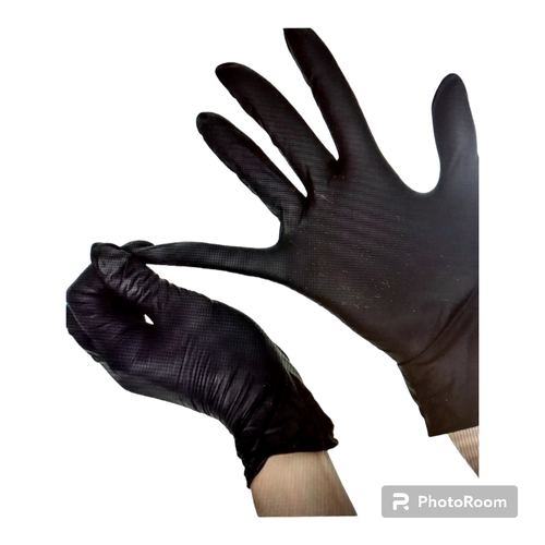 Перчатки виниловые черные, размер М