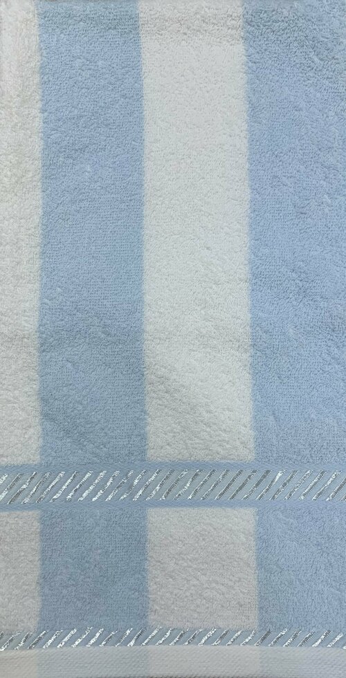 Полотенце махровое 65*135 голубые полоски