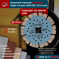 Алмазный отрезной Альфа Диск Турбо-Сегмент мастер 125 мм X-lock 5054